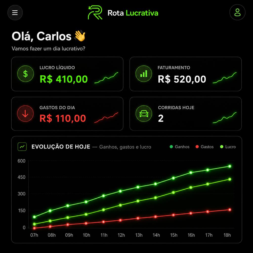 Dashboard do Rota Lucrativa